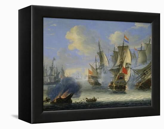 A Sea Battle, Late 17th or 18th Century-Adam Silo-Framed Premier Image Canvas