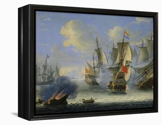 A Sea Battle, Late 17th or 18th Century-Adam Silo-Framed Premier Image Canvas