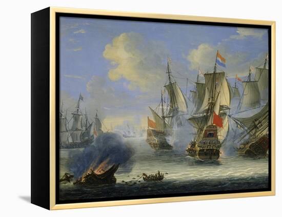 A Sea Battle, Late 17th or 18th Century-Adam Silo-Framed Premier Image Canvas