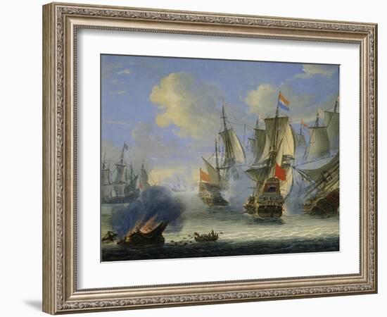 A Sea Battle, Late 17th or 18th Century-Adam Silo-Framed Giclee Print