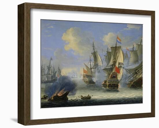 A Sea Battle, Late 17th or 18th Century-Adam Silo-Framed Giclee Print