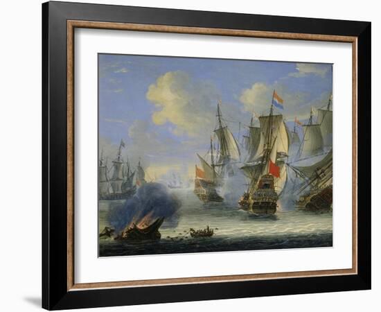 A Sea Battle, Late 17th or 18th Century-Adam Silo-Framed Giclee Print