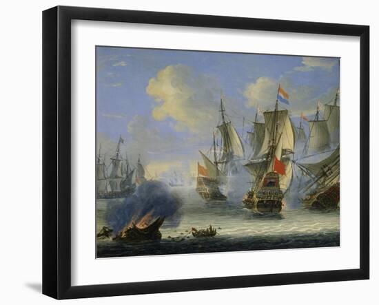 A Sea Battle, Late 17th or 18th Century-Adam Silo-Framed Giclee Print