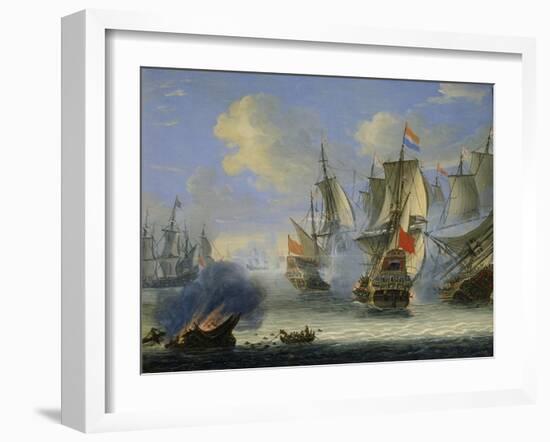 A Sea Battle, Late 17th or 18th Century-Adam Silo-Framed Giclee Print