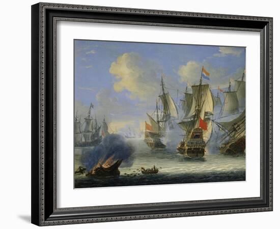 A Sea Battle, Late 17th or 18th Century-Adam Silo-Framed Giclee Print