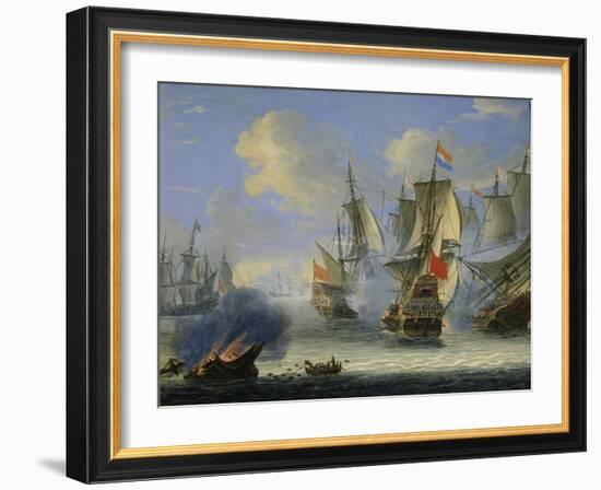 A Sea Battle, Late 17th or 18th Century-Adam Silo-Framed Giclee Print