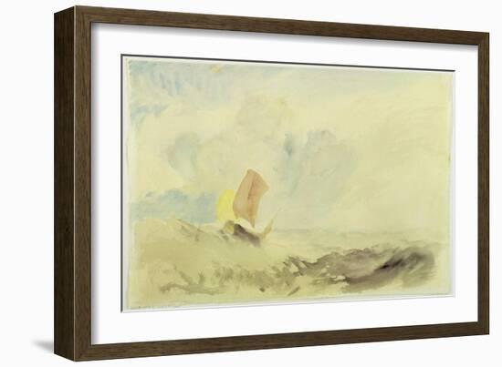 A Sea Piece - a Rough Sea with a Fishing Boat, 1820-30 (W/C on Paper)-J. M. W. Turner-Framed Giclee Print