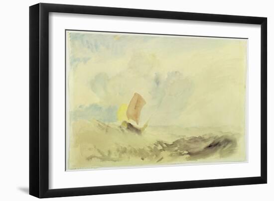 A Sea Piece - a Rough Sea with a Fishing Boat, 1820-30 (W/C on Paper)-J. M. W. Turner-Framed Giclee Print