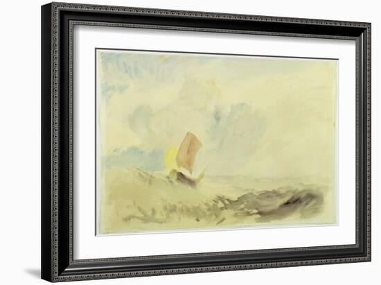 A Sea Piece - a Rough Sea with a Fishing Boat, 1820-30 (W/C on Paper)-J. M. W. Turner-Framed Giclee Print