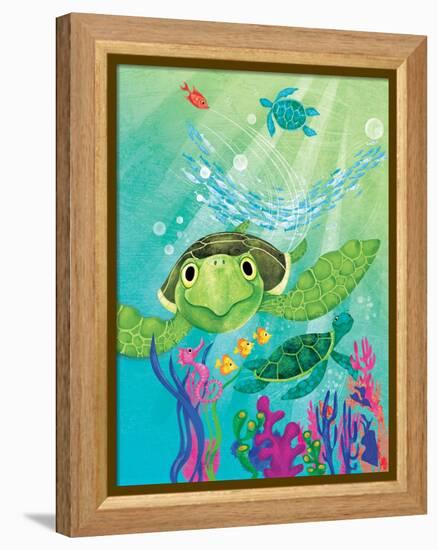 A Sea Turtle Rescue - Jack & Jill-Elisa Chavarri-Framed Premier Image Canvas