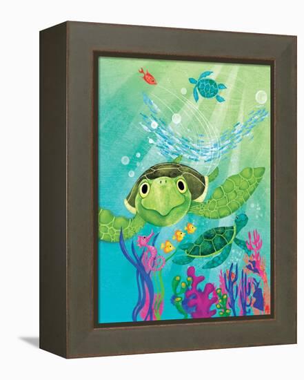 A Sea Turtle Rescue - Jack & Jill-Elisa Chavarri-Framed Premier Image Canvas