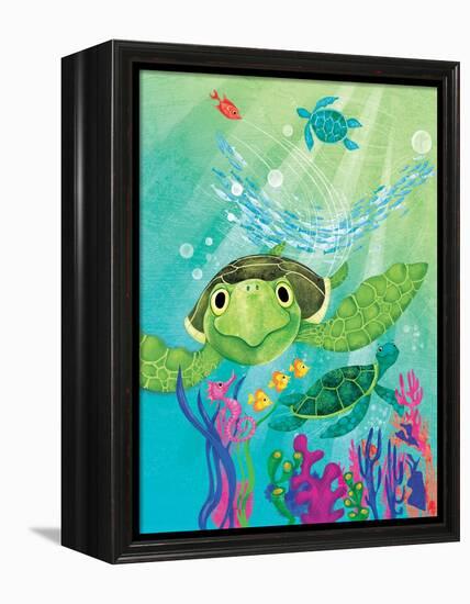 A Sea Turtle Rescue - Jack & Jill-Elisa Chavarri-Framed Premier Image Canvas