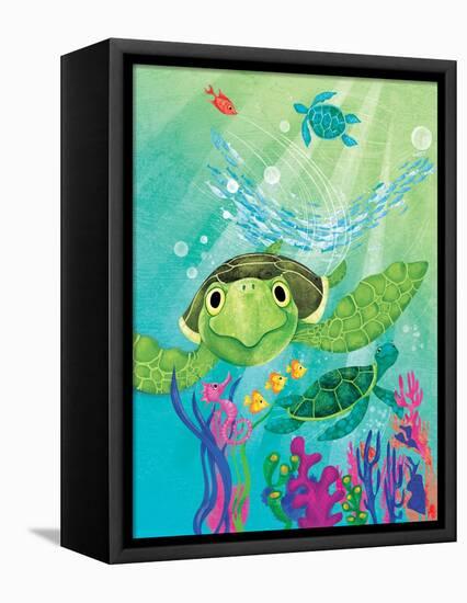 A Sea Turtle Rescue - Jack & Jill-Elisa Chavarri-Framed Premier Image Canvas