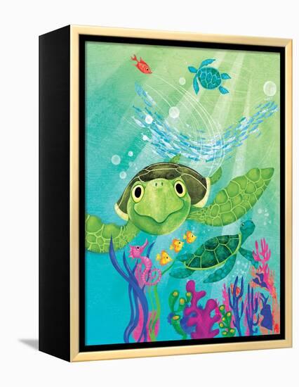 A Sea Turtle Rescue - Jack & Jill-Elisa Chavarri-Framed Premier Image Canvas