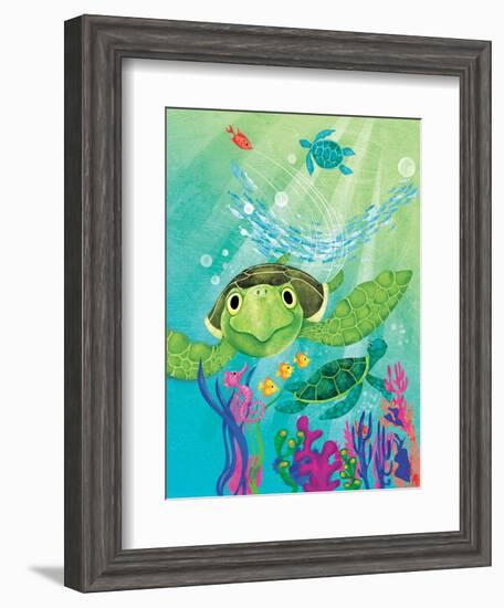 A Sea Turtle Rescue - Jack & Jill-Elisa Chavarri-Framed Giclee Print