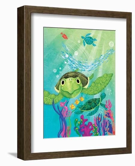 A Sea Turtle Rescue - Jack & Jill-Elisa Chavarri-Framed Giclee Print