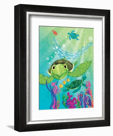 A Sea Turtle Rescue - Jack & Jill-Elisa Chavarri-Framed Giclee Print