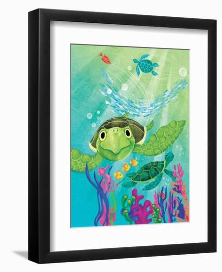 A Sea Turtle Rescue - Jack & Jill-Elisa Chavarri-Framed Giclee Print