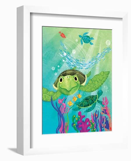 A Sea Turtle Rescue - Jack & Jill-Elisa Chavarri-Framed Giclee Print