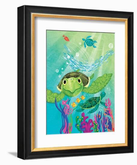 A Sea Turtle Rescue - Jack & Jill-Elisa Chavarri-Framed Giclee Print