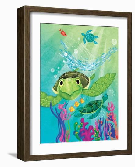 A Sea Turtle Rescue - Jack & Jill-Elisa Chavarri-Framed Giclee Print