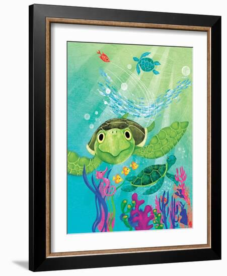 A Sea Turtle Rescue - Jack & Jill-Elisa Chavarri-Framed Giclee Print