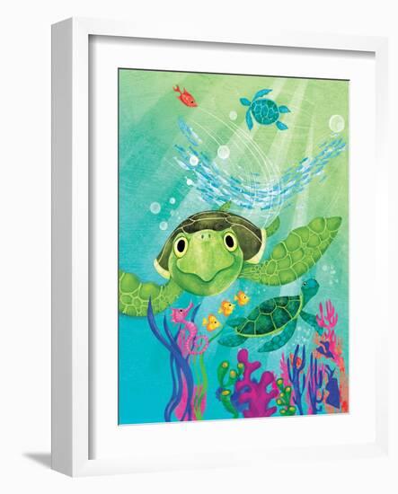 A Sea Turtle Rescue - Jack & Jill-Elisa Chavarri-Framed Giclee Print