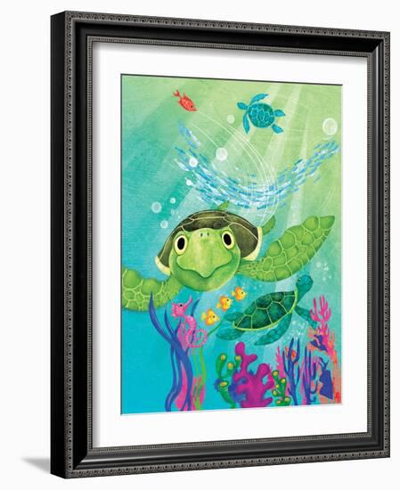 A Sea Turtle Rescue - Jack & Jill-Elisa Chavarri-Framed Giclee Print