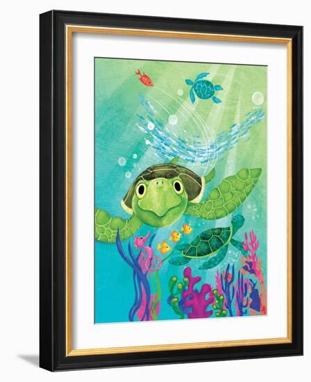 A Sea Turtle Rescue - Jack & Jill-Elisa Chavarri-Framed Giclee Print