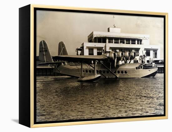 A Seaplane at the Pan Am Seaplane Base, Dinner Key, Florida, 1930s-null-Framed Premier Image Canvas