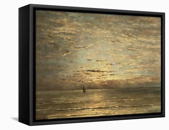 A Seascape at Sunset-Hendrik Willem Mesdag-Framed Premier Image Canvas