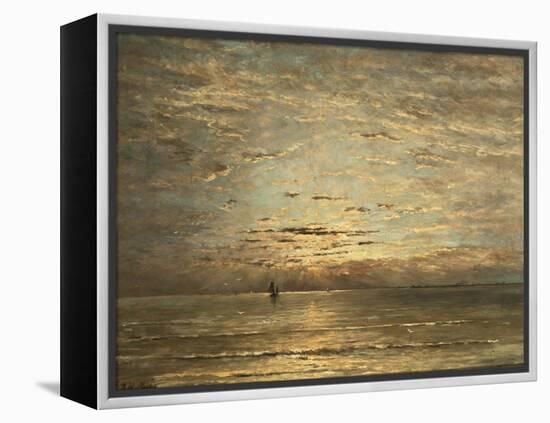 A Seascape at Sunset-Hendrik Willem Mesdag-Framed Premier Image Canvas