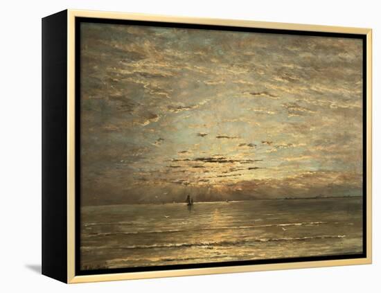 A Seascape at Sunset-Hendrik Willem Mesdag-Framed Premier Image Canvas
