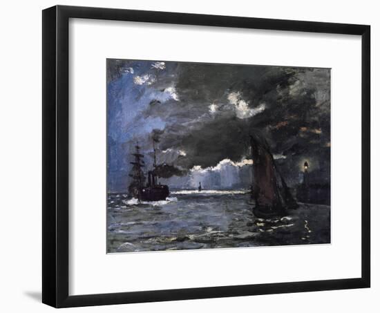 A Seascape, Shipping by Moonlight-Claude Monet-Framed Giclee Print