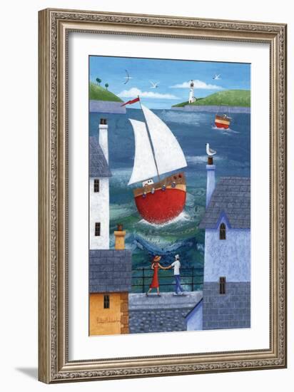 A Seaside Town-Peter Adderley-Framed Art Print