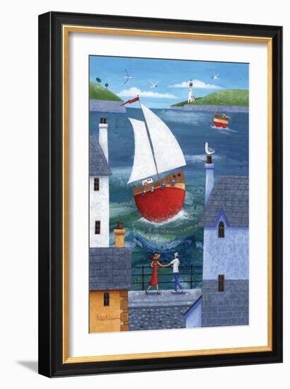 A Seaside Town-Peter Adderley-Framed Art Print