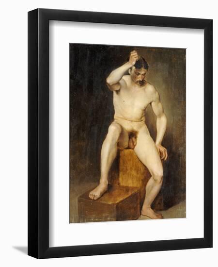 A Seated Male Nude-Hans Von Staschiripka Canon-Framed Giclee Print