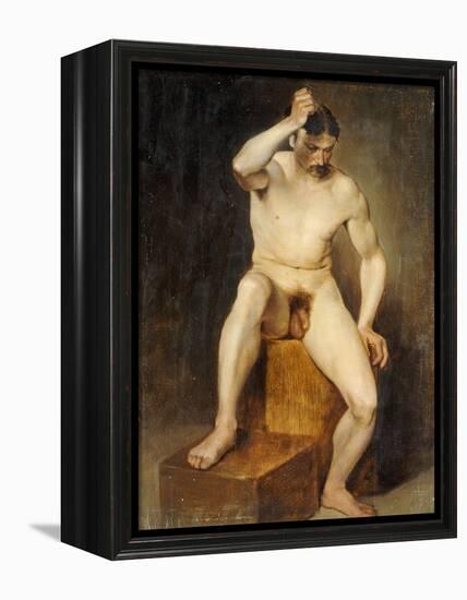 A Seated Male Nude-Hans Von Staschiripka Canon-Framed Premier Image Canvas