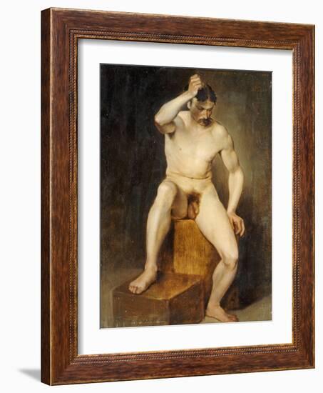 A Seated Male Nude-Hans Von Staschiripka Canon-Framed Giclee Print