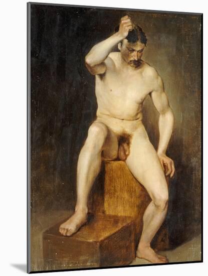 A Seated Male Nude-Hans Von Staschiripka Canon-Mounted Giclee Print