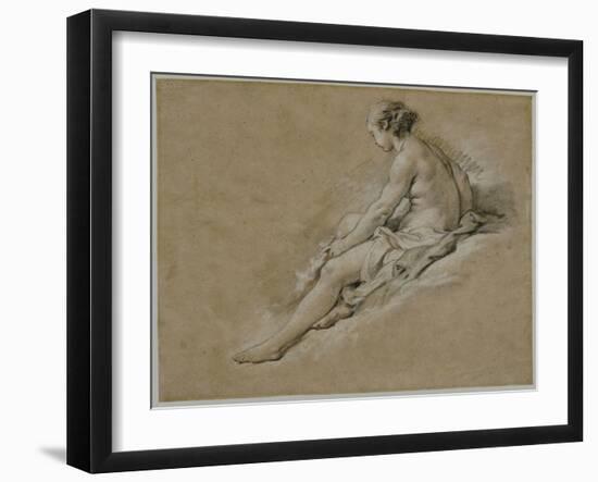 A Seated Nude Female-Francois Boucher-Framed Giclee Print