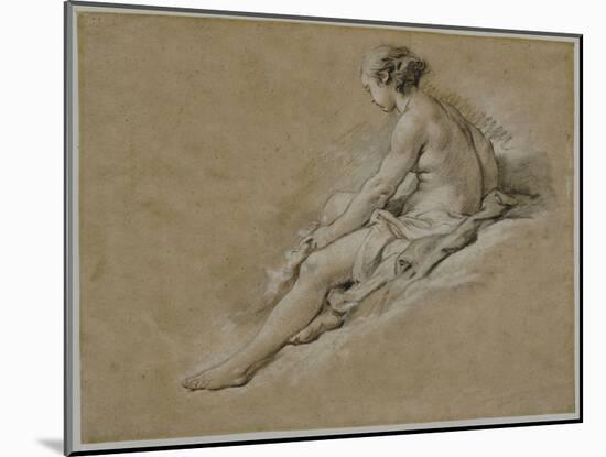 A Seated Nude Female-Francois Boucher-Mounted Giclee Print