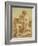 A Seated Nude with a Staff, a Relief with Putti to the Left-Francois Boucher-Framed Giclee Print