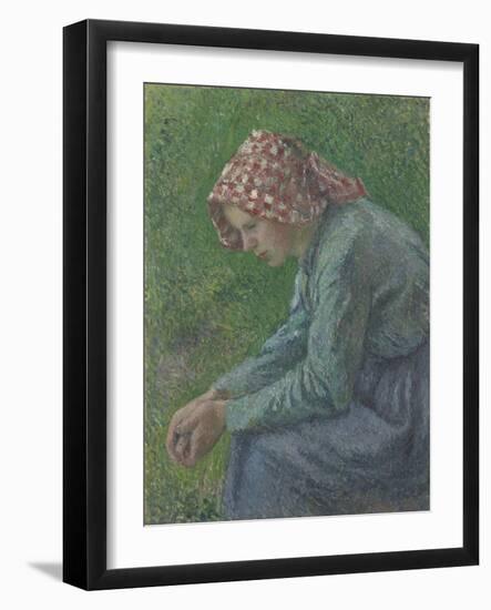 A Seated Peasant Woman, 1885-Camille Pissarro-Framed Giclee Print