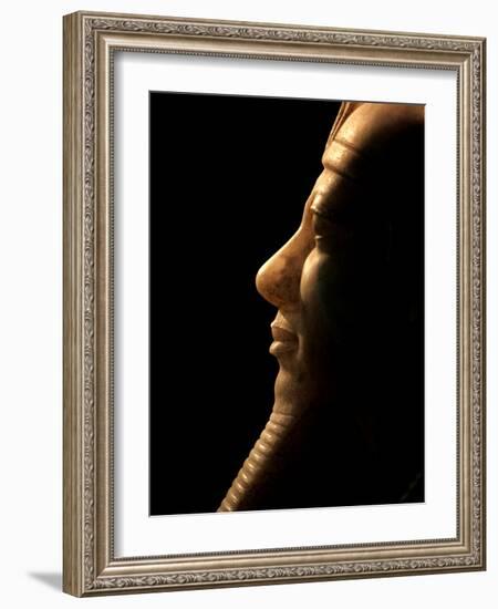 A Seated Statue of Menkaure Carved in Luminous Calcite-null-Framed Photographic Print