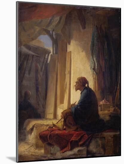 A Seated Turk in a Bazaar, 1853-Carl Spitzweg-Mounted Giclee Print