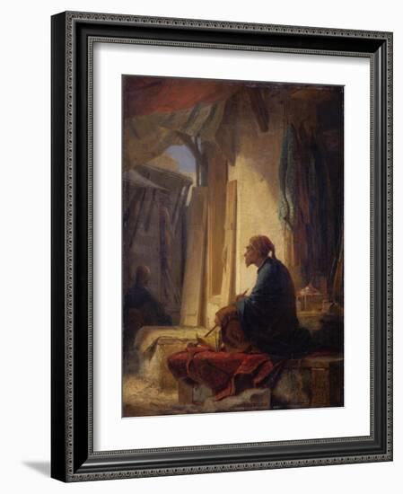A Seated Turk in a Bazaar, 1853-Carl Spitzweg-Framed Giclee Print