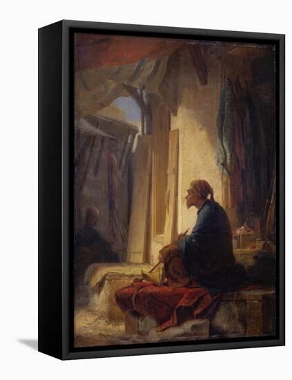 A Seated Turk in a Bazaar, 1853-Carl Spitzweg-Framed Premier Image Canvas