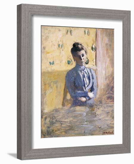 A Seated Woman in Blue; Femme En Bleu Assise-Edouard Vuillard-Framed Giclee Print