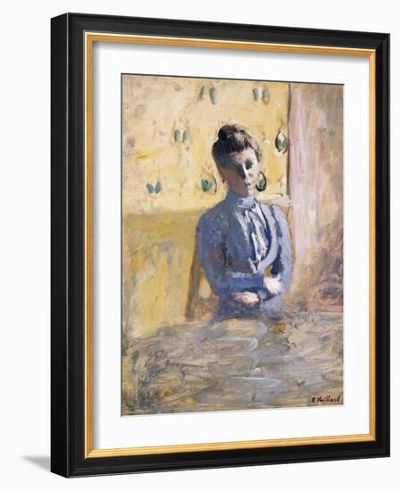 A Seated Woman in Blue; Femme En Bleu Assise-Edouard Vuillard-Framed Giclee Print